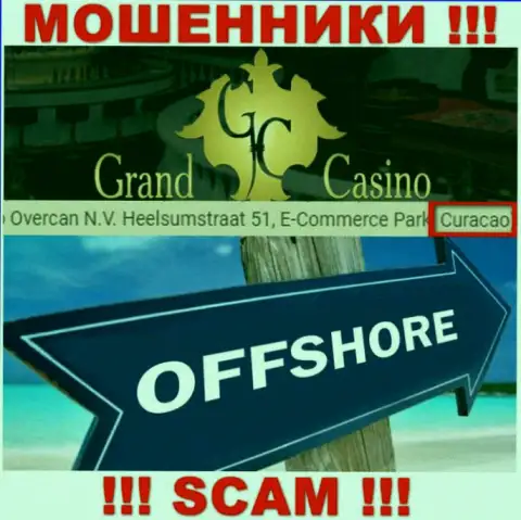 С Grand-Casino Com работать КРАЙНЕ ОПАСНО - скрываются в офшорной зоне на территории - Кюрасао
