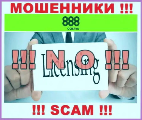 На web-портале организации 888Casino не размещена инфа о наличии лицензии, видимо ее нет
