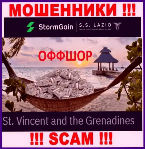 St. Vincent and the Grenadines - вот здесь, в оффшорной зоне, пустили корни интернет мошенники Storm Gain