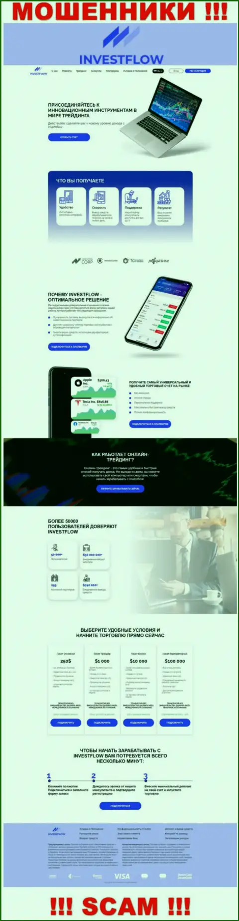 Скриншот официального web-сервиса Invest Flow - Invest-Flow Io
