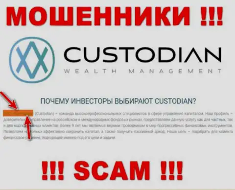 Юр лицом, владеющим интернет мошенниками Кустодиан, является ООО Кастодиан