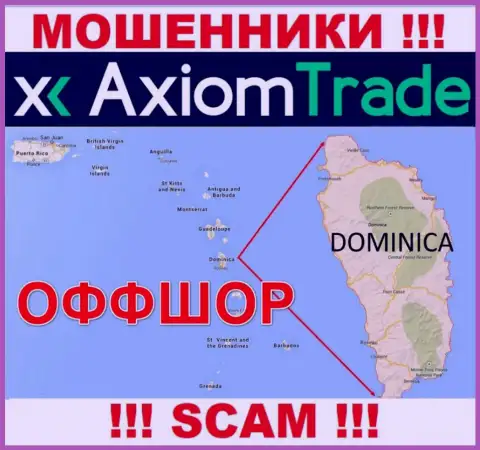 Axiom Trade специально скрываются в офшоре на территории Commonwealth of Dominica, internet-кидалы