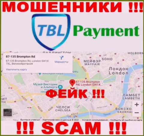 С преступно действующей компанией TBL Payment не сотрудничайте, сведения в отношении юрисдикции ложь