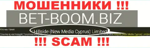 Юр. лицом, управляющим разводилами Bet-Boom Biz, является Hillside (New Media Cyprus) Limited