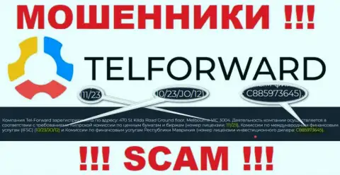 На веб-ресурсе TelForward Net имеется лицензия, но это не отменяет их мошенническую сущность