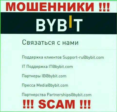 Адрес электронной почты мошенников By Bit - инфа с сайта организации