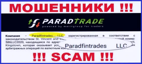 Юр лицо интернет кидал ParadTrade Com это Paradfintrades LLC