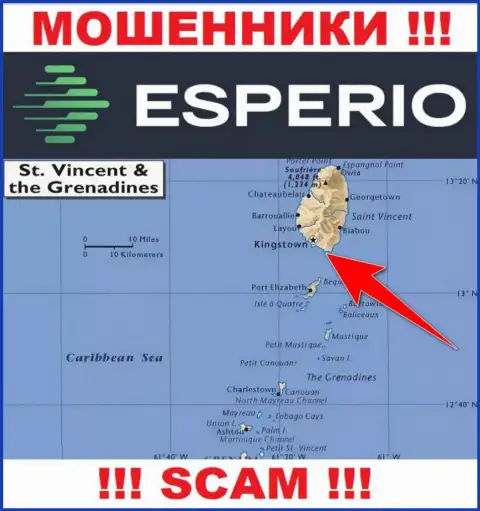 Офшорные интернет мошенники Esperio прячутся вот тут - Kingstown, St. Vincent and the Grenadines