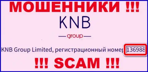 Наличие регистрационного номера у KNB Group (136988) не делает данную организацию честной