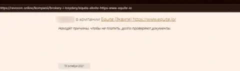 Автор отзыва утверждает о том, что Equite Io - это ВОРЫ !!! Работать с которыми довольно-таки рискованно