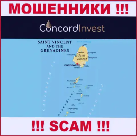 Сент-Винсент и Гренадины - именно здесь, в оффшоре, отсиживаются интернет мошенники Concord Invest