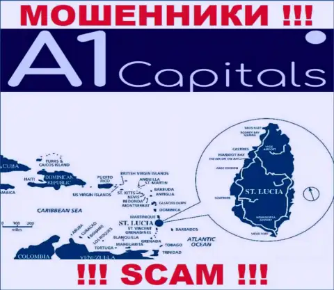St. Lucia - это место регистрации компании A1 Capitals, находящееся в офшоре