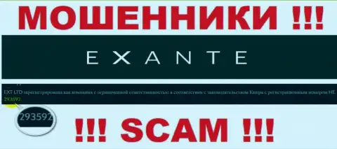 В интернет сети орудуют обманщики Exanten !!! Их регистрационный номер: HE 293592