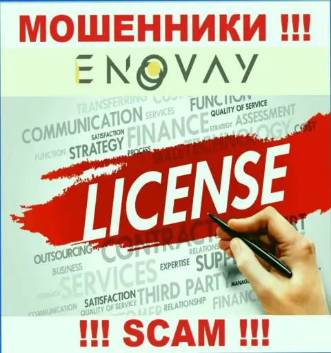 У организации EnoVay не имеется разрешения на ведение деятельности в виде лицензионного документа - это АФЕРИСТЫ