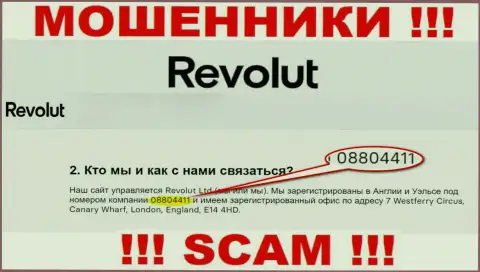 Будьте очень осторожны, наличие номера регистрации у компании Revolut Ltd (08804411) может оказаться заманухой
