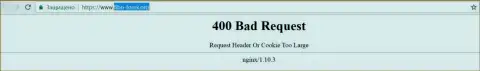 Официальный web-ресурс форекс компании FIBO Group некоторое количество суток недоступен и выдает - 400 Bad Request